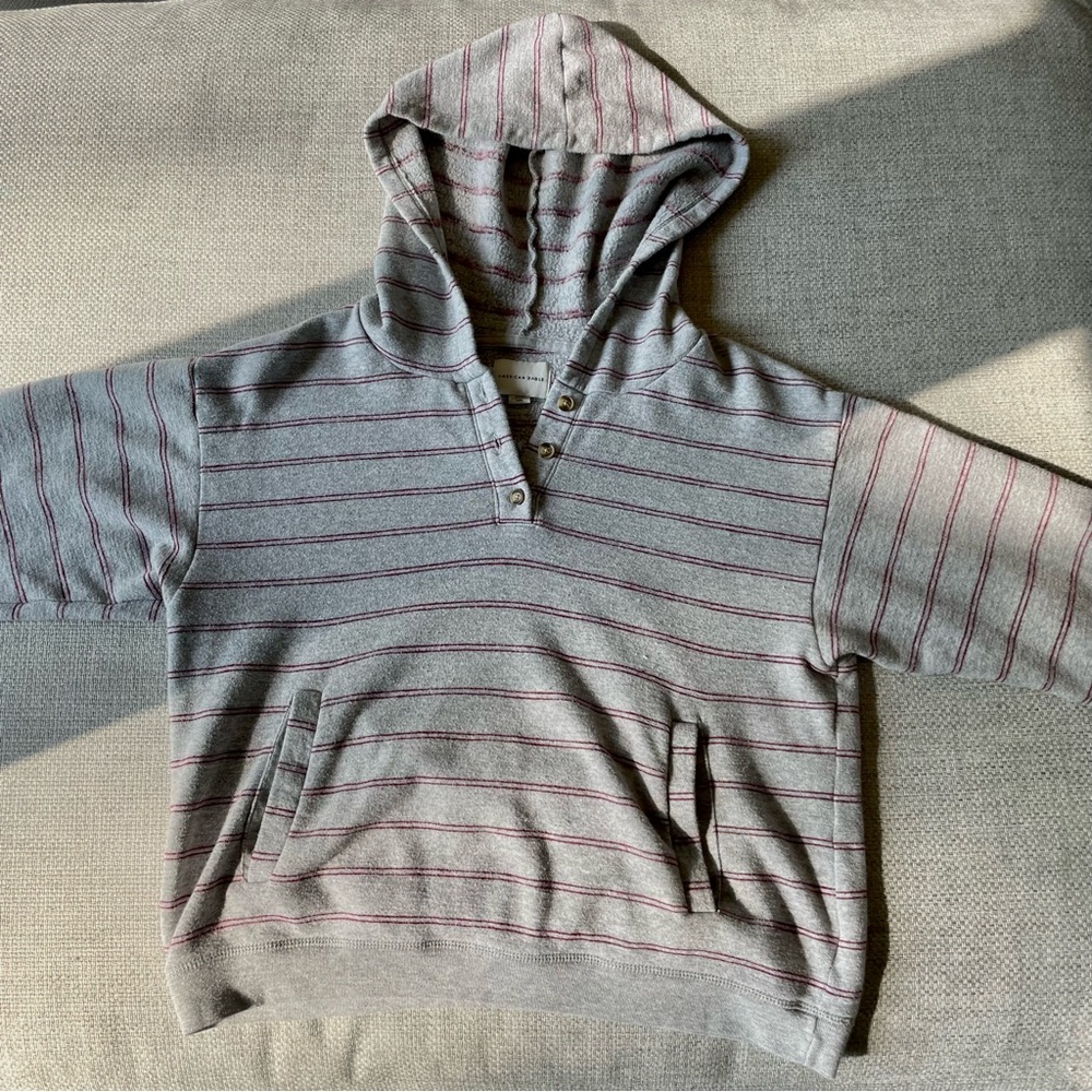 american eagle striped henley hoodie❗️easy to dress up or down and super soft